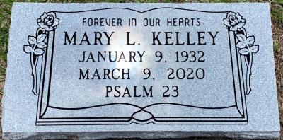 individual flat granite headstone with bible and rose design